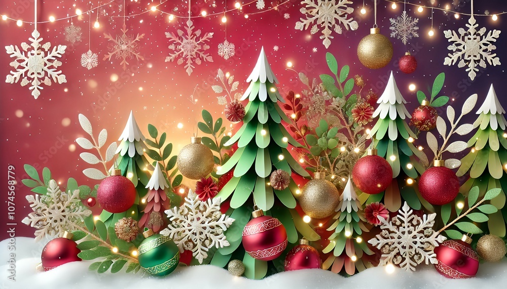 Discover a stunning collection of papercraft-inspired Christmas scenes, featuring elegant ornaments, soft glowing lights, and festive gradients. Perfect for adding a touch of holiday magic and sophist Discover a stunning collection of papercraft-inspired Christmas scenes, featuring elegant ornaments, soft glowing lights, and festive gradients. Perfect for adding a touch of holiday magic and sophist