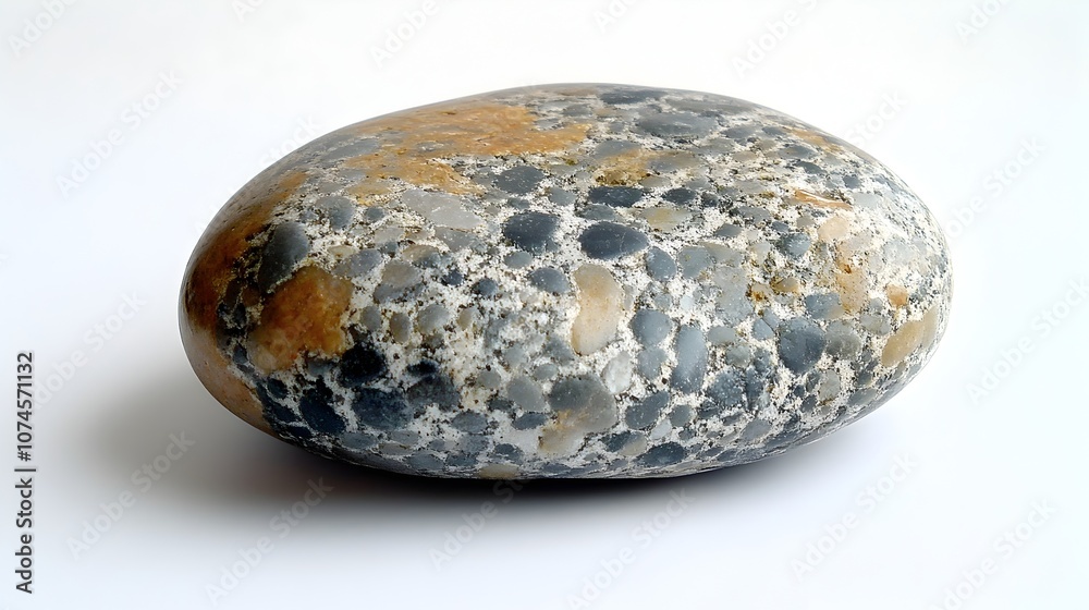 Rugged Textured Stone with Earthy Tones and Granular Surface - Natural Geological Formation with Weathered Appearance and Organic Mineral Composition