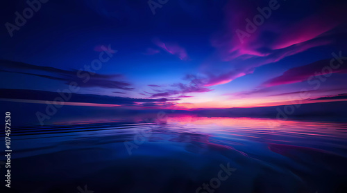 Breathtaking Sunset Over Calm Ocean With Vibrant Sky Colors