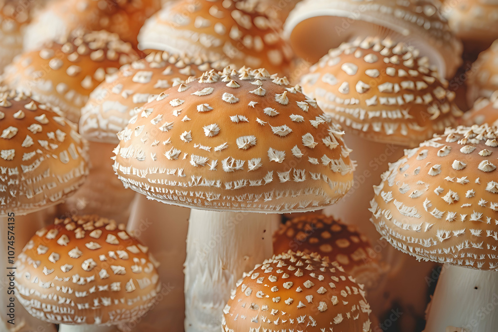 Obraz premium Champignon. Group of champignons. Background of fresh champignons.