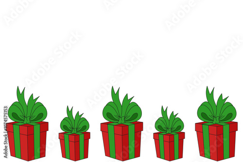 Flat Christmas Frame template design isolated white background. Christmas gift box Frame with blank space for text. Vector illustration. EPS 10