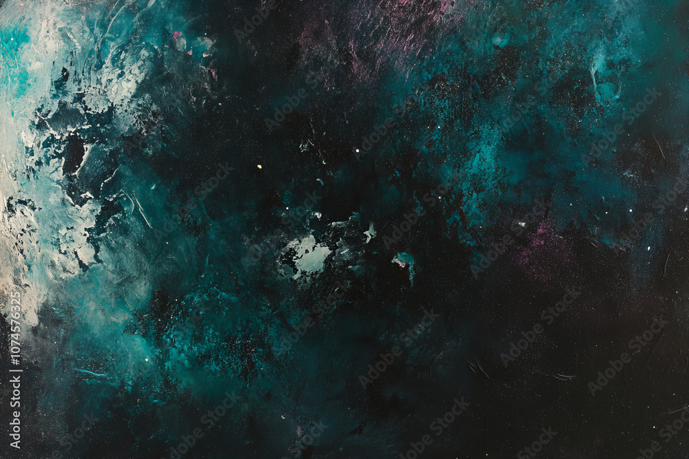 Obraz premium Enchanting Night Sky with Aurora Borealis and Vibrant Galaxy Colors – Deep Space Aesthetic with Nebula Texture and Starry Cosmic Dust for Mystical Backgrounds, Celestial Art, and Dreamy Atmospheres