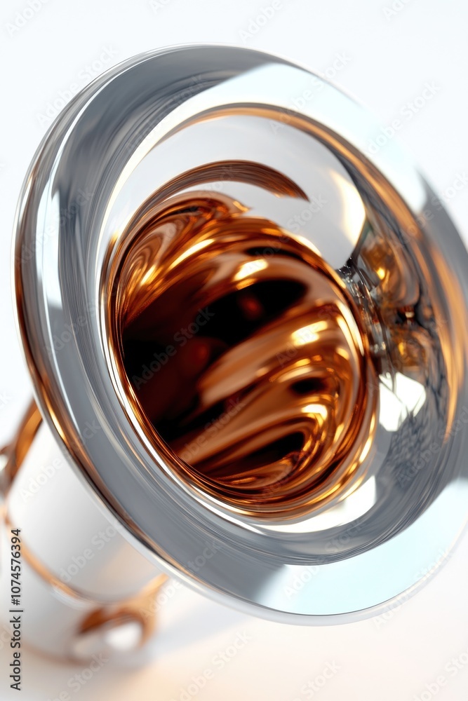 A close-up shot of a trumpet on a white background, perfect for music-related uses