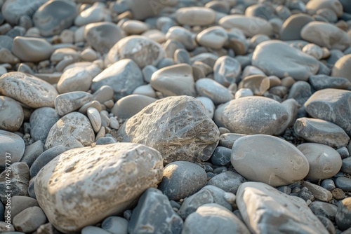 A collection of rocks situated on the surface of a sandy beach