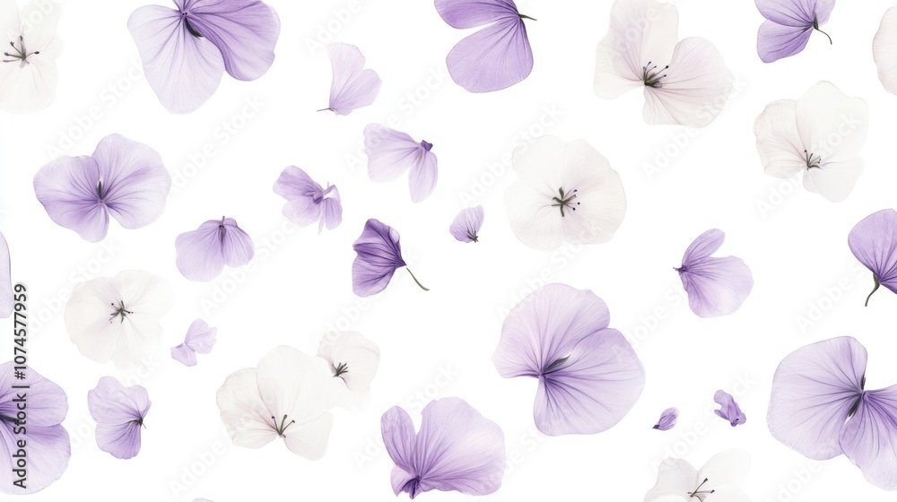 Obraz premium Purple and White Flowers on White Surface