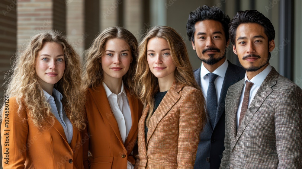 Group portrait of Dutch professionals, young and senior, formal attire, isolated, white background Group portrait of Dutch professionals, young and senior, formal attire, isolated, white background