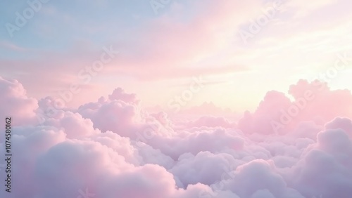Beautiful sky at sunrise or sunset, pastel colors, wispy clouds