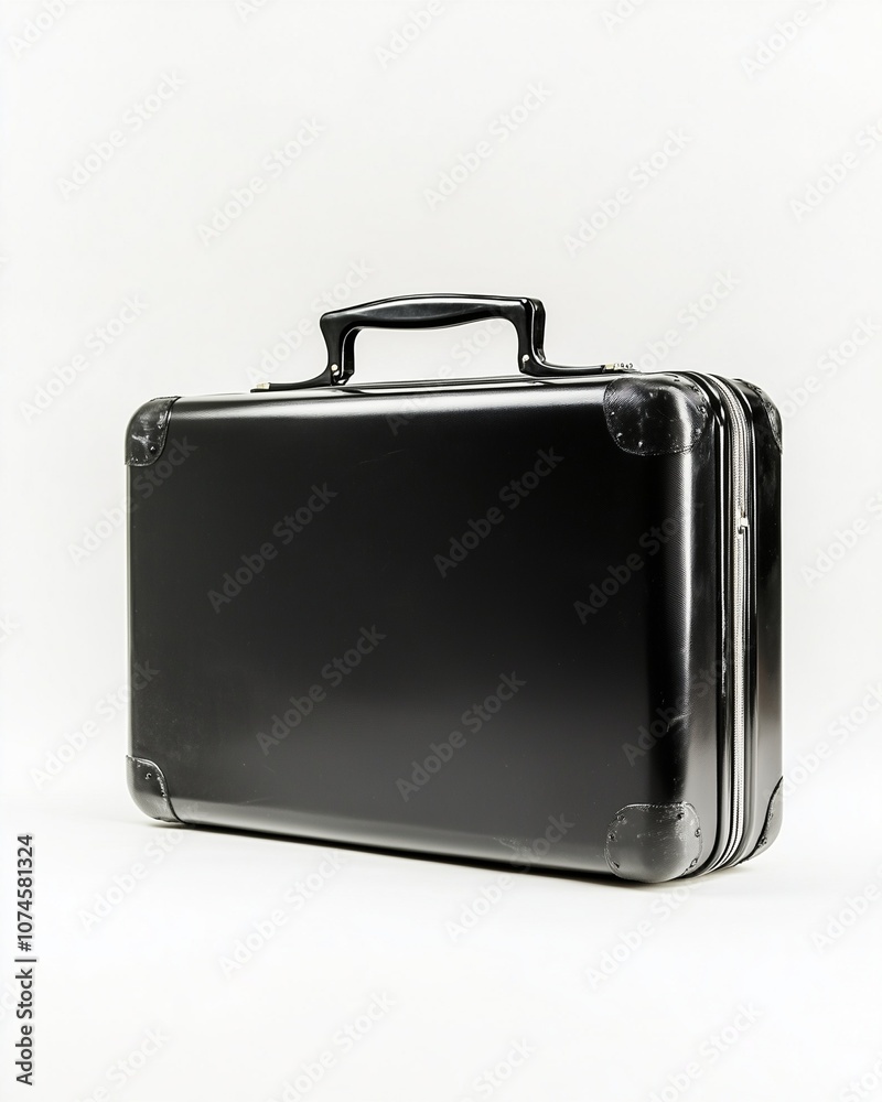 Black leather briefcase isolated on white background. Black leather briefcase isolated on white background.