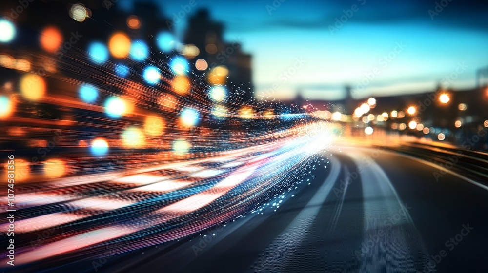 Speed of Light Trails. Technology, Internet, Big Data, and Telecommunications Background Concept. Speed of Light Trails. Technology, Internet, Big Data, and Telecommunications Background Concept.
