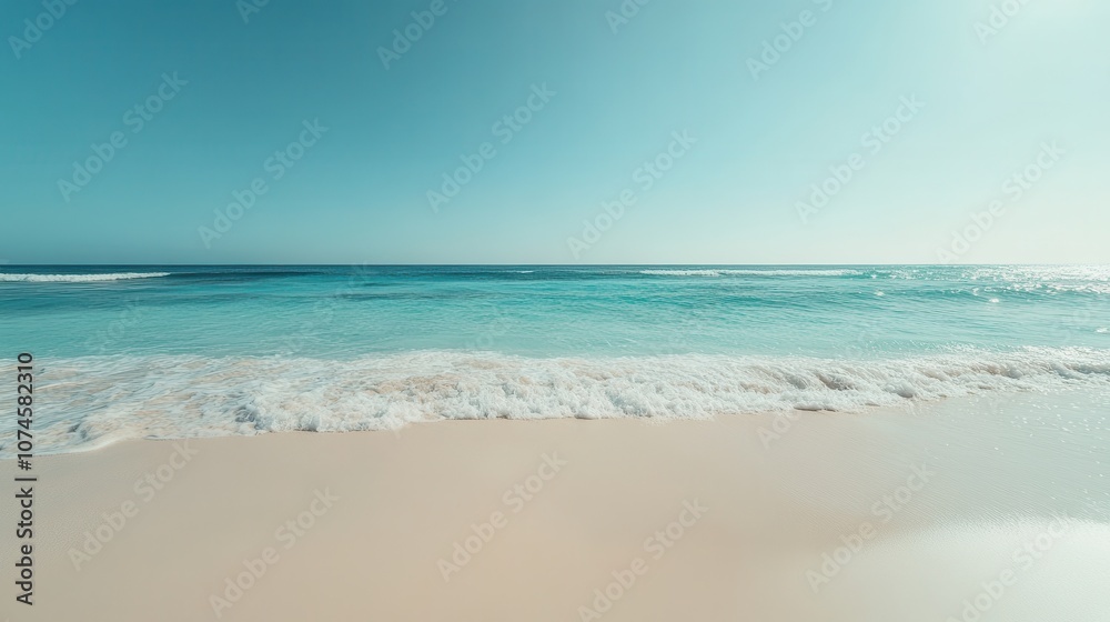 Soft waves washing golden sand on tropical beach paradise Soft waves washing golden sand on tropical beach paradise