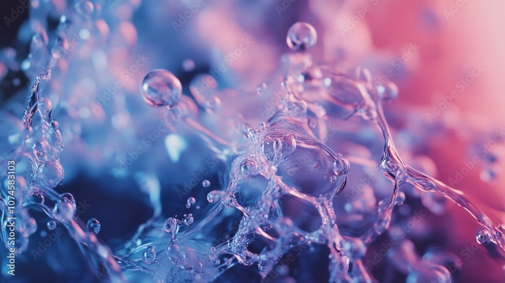 A close-up shot of a cluster of water droplets on a surface