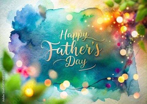 Watercolor Father's Day Card in Low Light Photography - A Creative and Heartfelt Way to Express Love on Father's Day with Artistic Touches and Soft Lighting