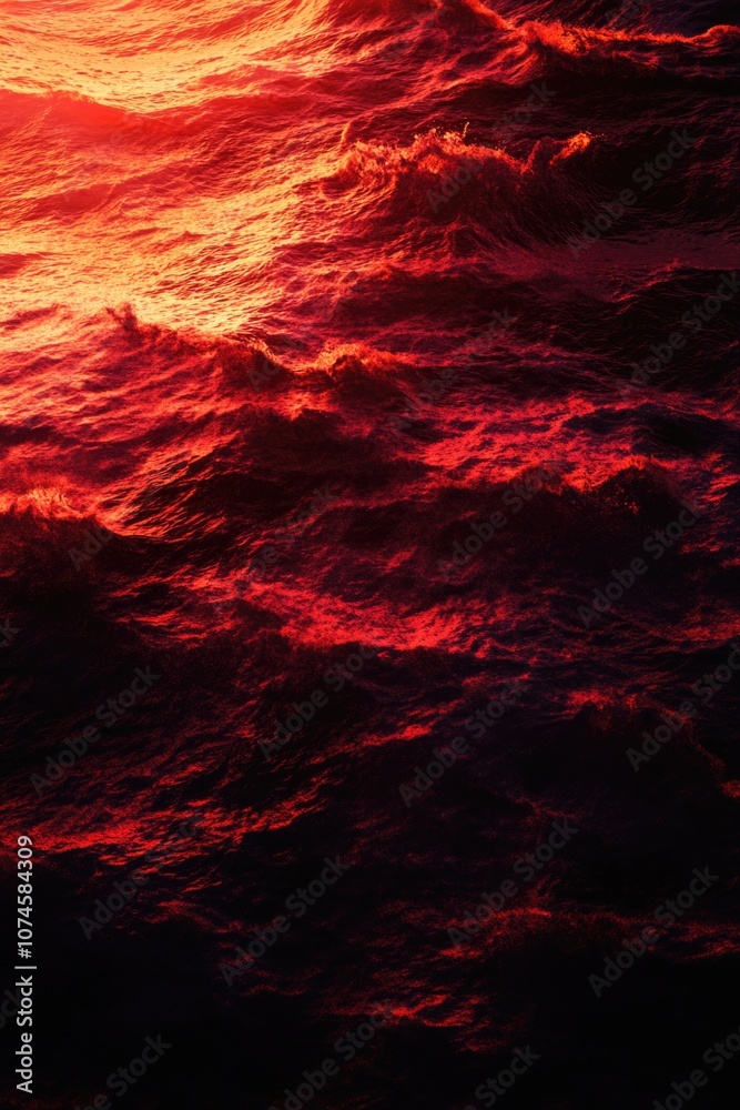 Fototapeta premium A person riding a surfboard in the ocean during sunset, with warm colors and calm waters