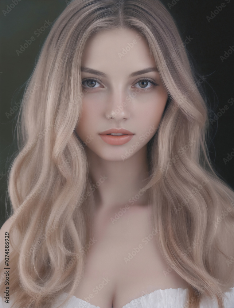 Portrait of a Beautiful Woman with Long Blonde Hair Portrait of a Beautiful Woman with Long Blonde Hair