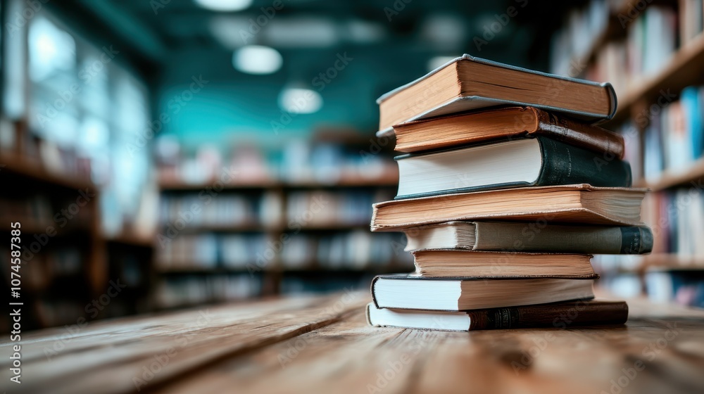 A series of books neatly arranged on a wooden table in a quiet library, providing a serene and intellectual atmosphere ideal for study and contemplation. A series of books neatly arranged on a wooden table in a quiet library, providing a serene and intellectual atmosphere ideal for study and contemplation.