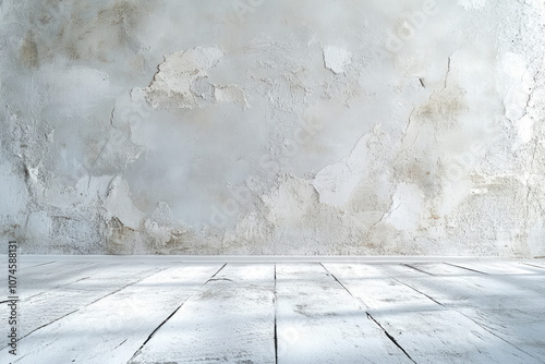 A white wall with a lot of cracks and holes