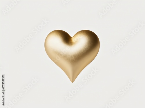 Golden heart shape against white background