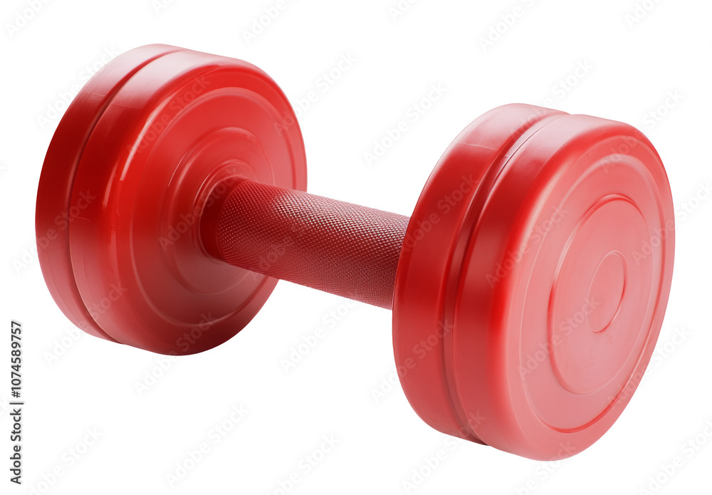 High-Quality PNG one red dumbell, png file Isolated on White Background – High Resolution