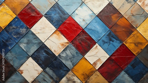 A colorful mosaic of squares and rectangles