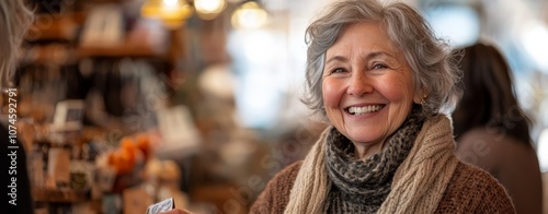 Wallpaper Mural local love saturday, Happy Elderly Woman Greeting Customers in Local Shop Torontodigital.ca