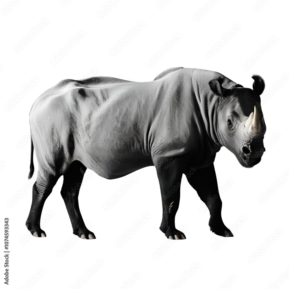 Fototapeta premium rhinoceros white background 