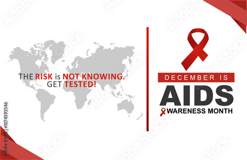 December is AIDS Awareness Month 2024 Campaign Banner Design. World AIDS Day 1st December 2024 Banner, Template, Background, Social Media Feed, Poster. AIDS Day Vector Illustration