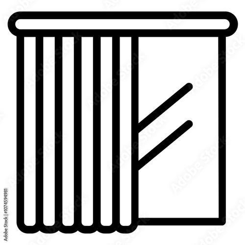 Vertical blinds Line Icon