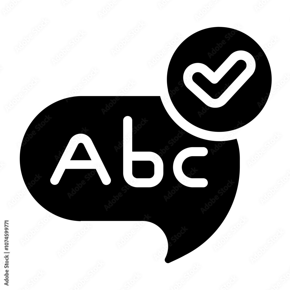 Grammar check Solid Icon Grammar check Solid Icon