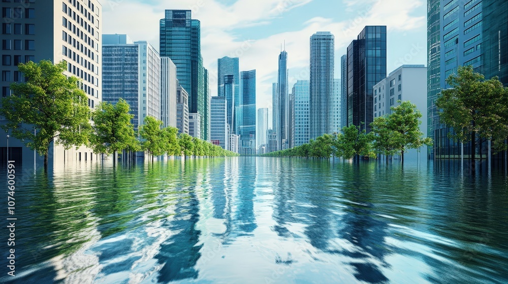 Fototapeta premium Investigate the relationship between climate change impact zones and infrastructure