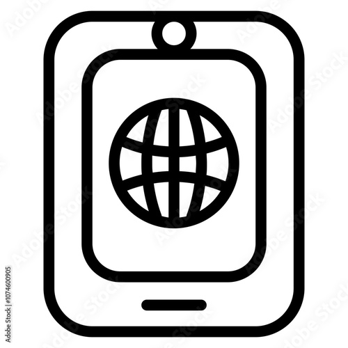 Smartphone addiction Line Icon