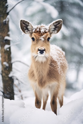 Reindeer wildlife standing animal.