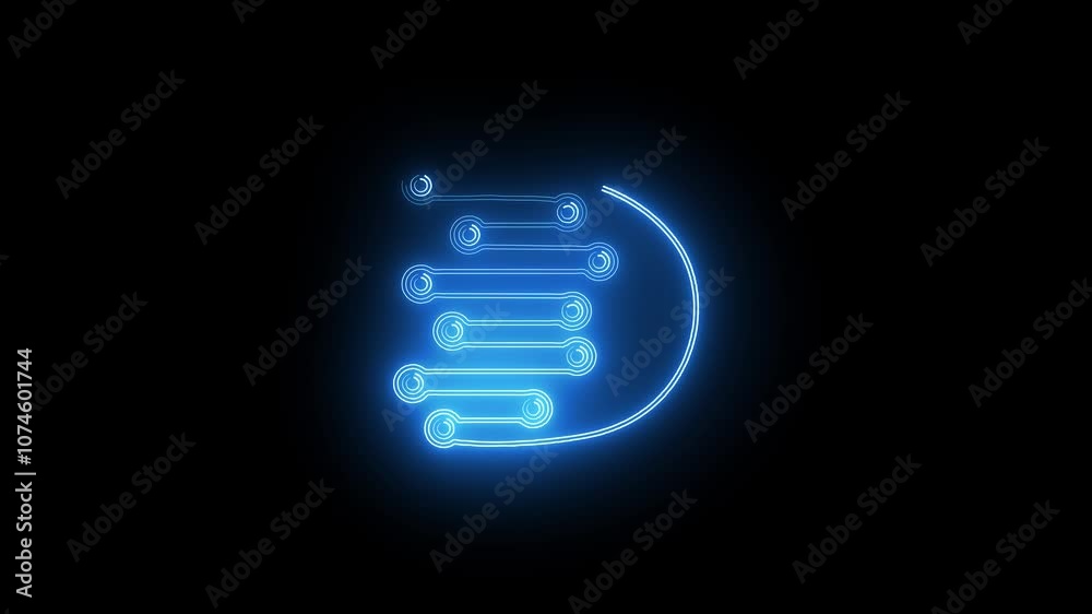 Animation of glowing neon icon isolated. neon lines animation. Animation of glowing neon icon isolated. neon lines animation.