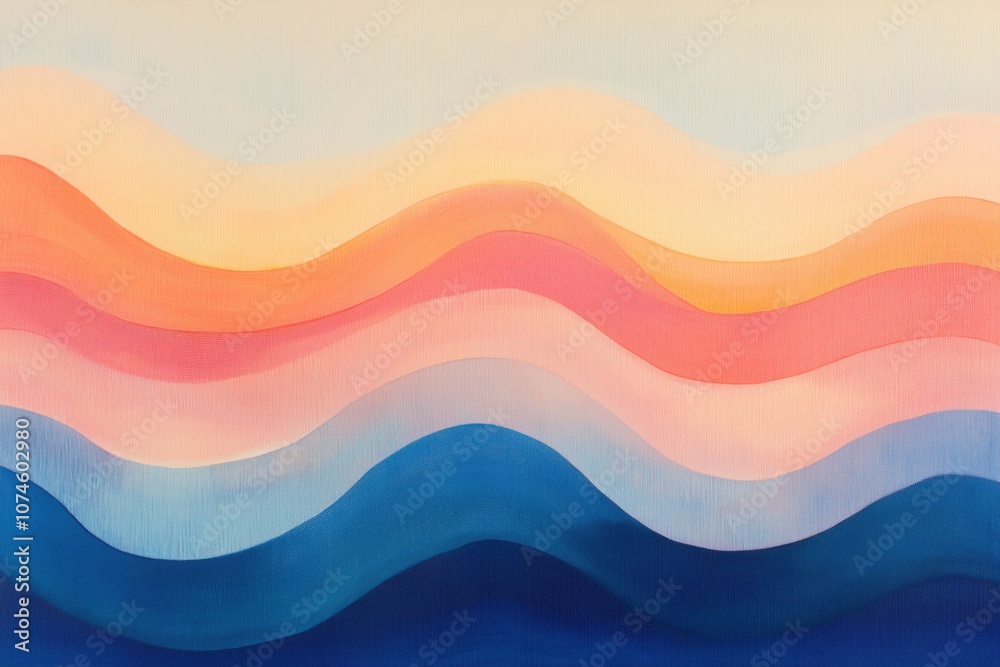 Abstract wavy lines in pastel colors, soft gradients, harmonious composition Abstract wavy lines in pastel colors, soft gradients, harmonious composition