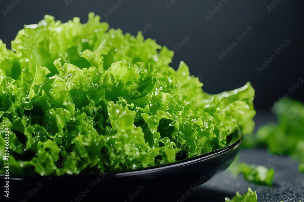 Close-Up of Freshly Harvested Organic Lettuce Showcasing Its Crisp Leaves and Vibrant Green Color Close-Up of Freshly Harvested Organic Lettuce Showcasing Its Crisp Leaves and Vibrant Green Color