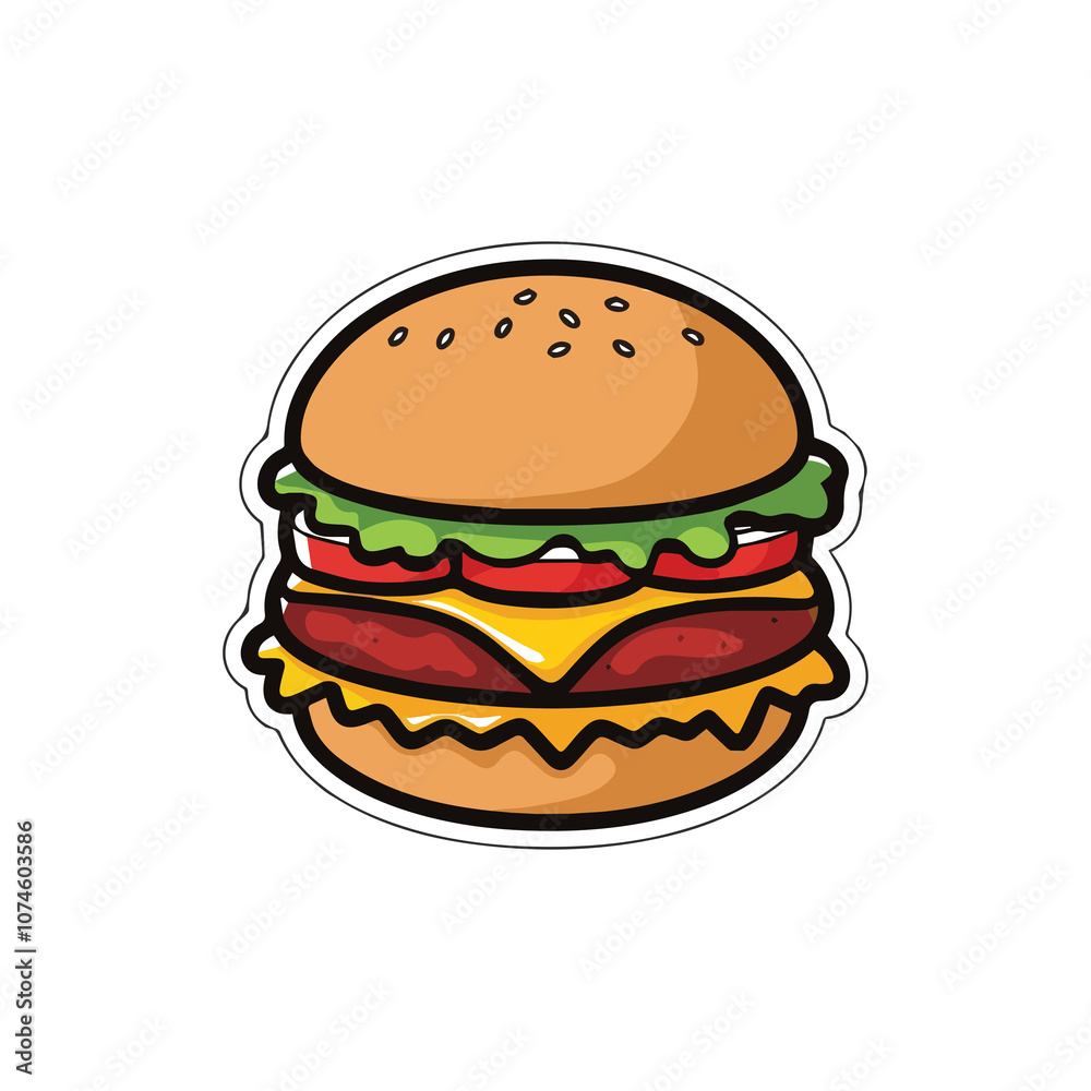 Hand drawn burger illustration with white background Hand drawn burger illustration with white background