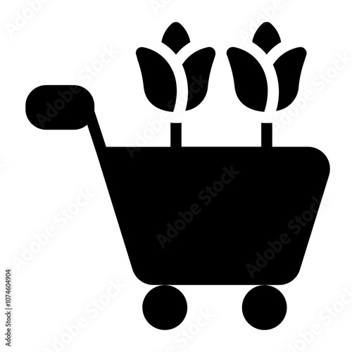 Flower shopping Solid Icon