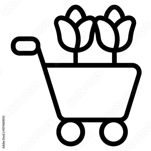 Flower shopping Line Icon