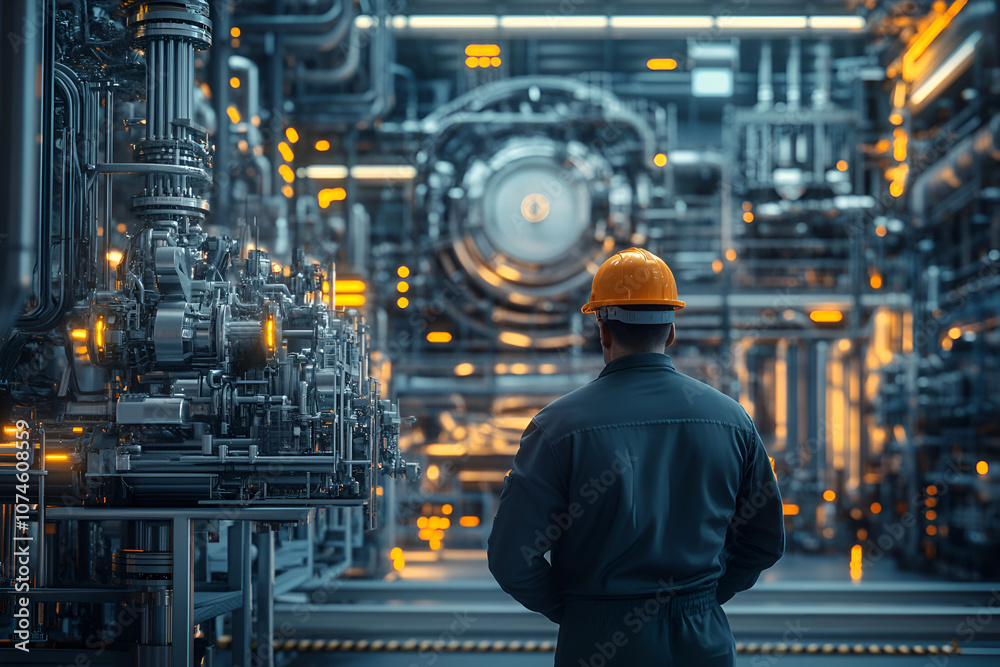 The chief engineer conducts a thorough inspection of the industrial state for optimal performance The chief engineer conducts a thorough inspection of the industrial state for optimal performance