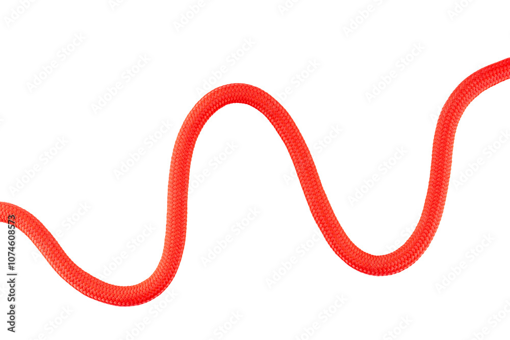 red synthetic rope, made of plastic or nylon strings, isolated on a transparent background red synthetic rope, made of plastic or nylon strings, isolated on a transparent background