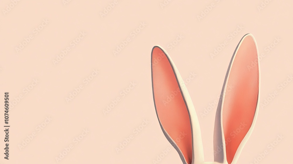 Minimalistic bunny ears on pastel background Minimalistic bunny ears on pastel background