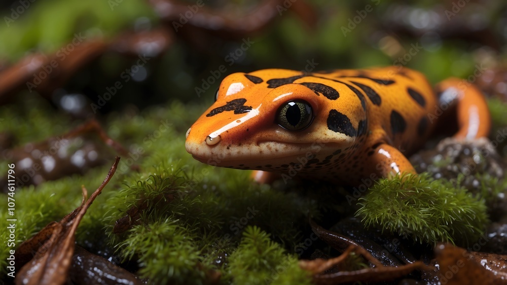 Fototapeta premium Radiant Grace: An In-Depth Look at the Jollyville Plateau Salamander