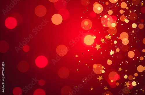 red Christmas background with bokeh