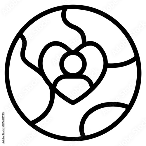 Global dating app Line Icon