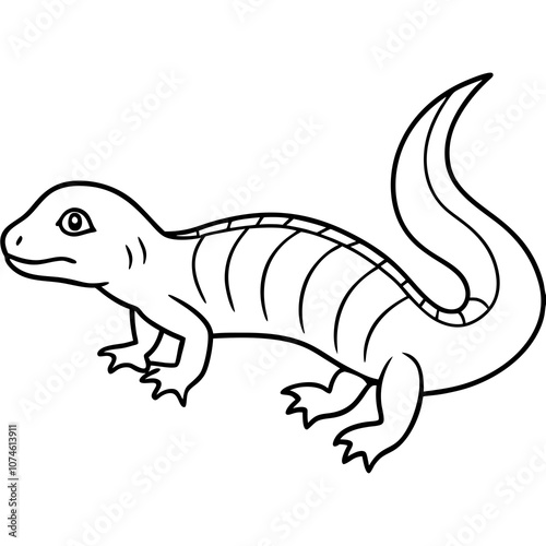 Tiger Salamander Line Art.