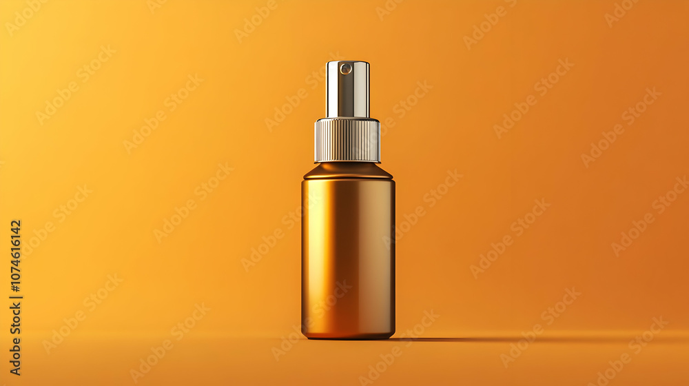 Golden Spray Bottle Product Mockup 3D Render Golden Spray Bottle Product Mockup 3D Render
