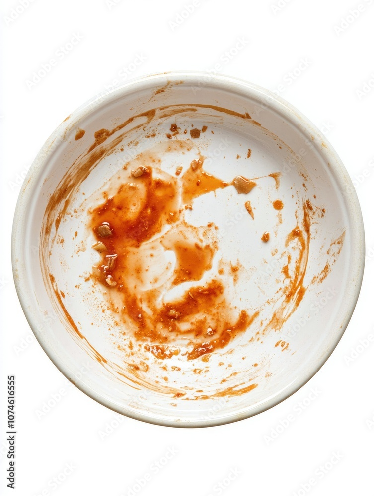 A Dish with a Sauce-Stained Bowl A Dish with a Sauce-Stained Bowl