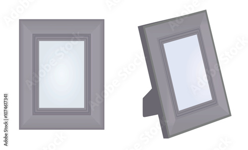 Grey  photo frame. vector illustration 