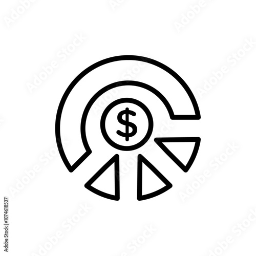 Asset allocation icon logo sign set vector outline