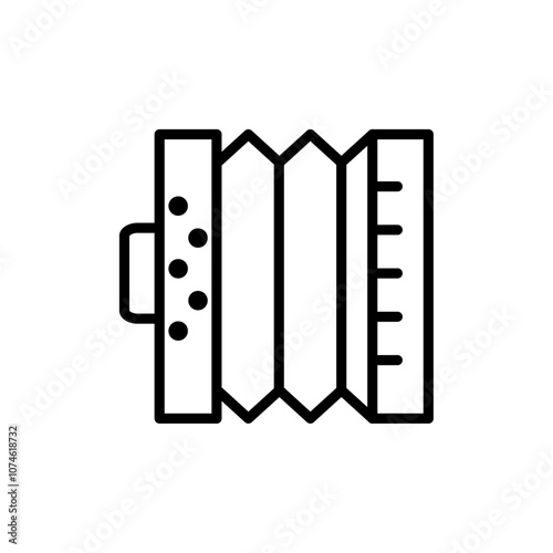 Bandoneon instrument logo sign set vector outline