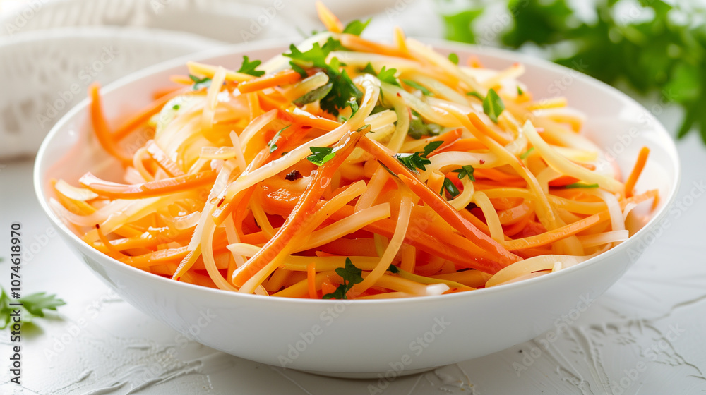 Thai Green Papaya Salad with Shredded Vegetables and Fresh Herbs Thai Green Papaya Salad with Shredded Vegetables and Fresh Herbs